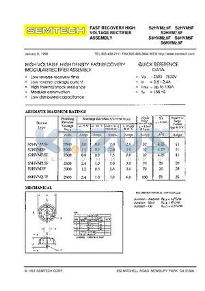 S2HVM5F datasheet - FAST RECOVERY HIGH VOLTAGE RECTIFIER ASSEMBLY