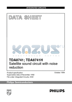 TDA8741 datasheet - Satellite sound circuit with noise reduction