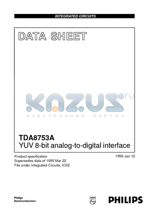 TDA8753A datasheet - YUV 8-bit analog-to-digital interface