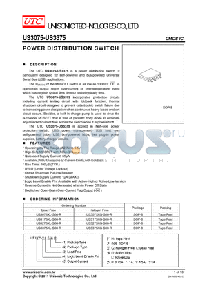 US3075XL-S08-R datasheet - POWER DISTRIBUTION SWITCH