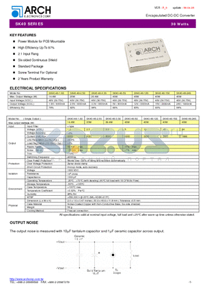 SK40-48-3.3S datasheet - Encapsulated DC-DC Converter