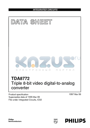 TDA8772 datasheet - Triple 8-bit video digital-to-analog converter