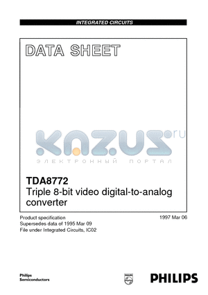 TDA8772H/3 datasheet - Triple 8-bit video digital-to-analog converter