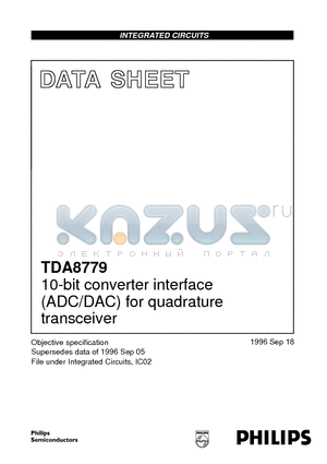 TDA8779 datasheet - 10-bit converter interface ADC/DAC for quadrature transceiver