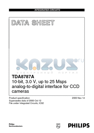 TDA8787AHL/S1 datasheet - 10-bit, 3.0 V, up to 25 Msps analog-to-digital interface for CCD cameras