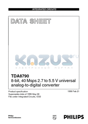 TDA8790M datasheet - 8-bit, 40 Msps 2.7 to 5.5 V universal analog-to-digital converter