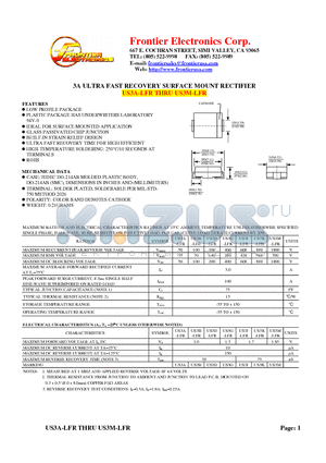 US3G-LFR datasheet - 3A ULTRA FAST RECOVERY SURFACE MOUNT RECTIFIER