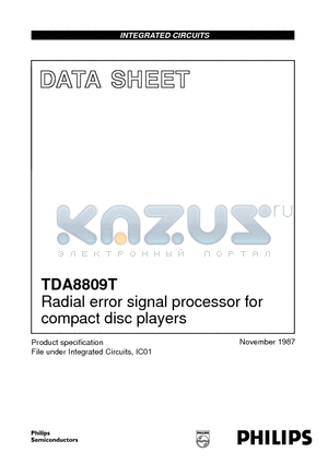 TDA8809T datasheet - Radial error signal processor for compact disc players