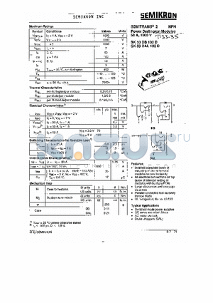 SK50DAL100D datasheet - NPN Power Darlington Modules 50A, 1000V