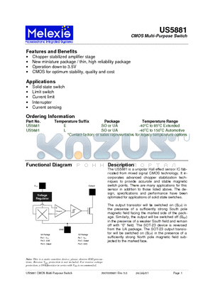 US5881ESO datasheet - CMOS Multi-Purpose Switch