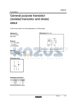 US5L9_1 datasheet - General purpose transistor (isolated transistor and diode)