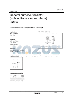 US5L10 datasheet - General purpose transistor (isolated transistor and diode)
