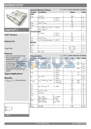 SK50GD12T4T datasheet - IGBT Module