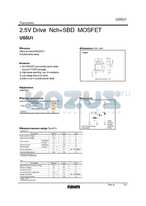 US5U1 datasheet - 2.5V Drive NchSBD MOSFET