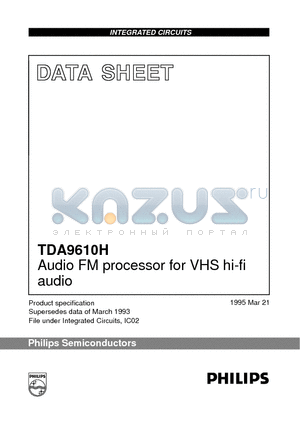 TDA9610 datasheet - Audio FM processor for VHS hi-fi audio