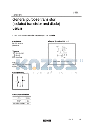 US5L11 datasheet - General purpose transistor (isolated transistor and diode)