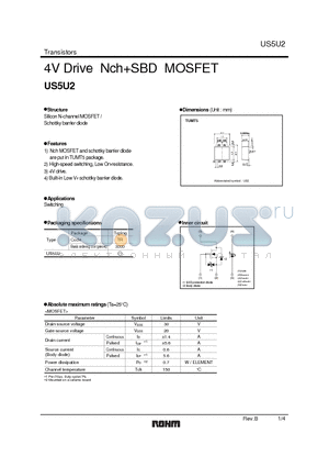 US5U2 datasheet - 4V Drive NchSBD MOSFET