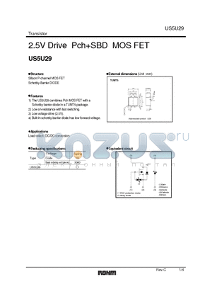US5U29 datasheet - 2.5V Drive PchSBD MOS FET