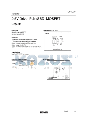 US5U30 datasheet - 2.5V Drive PchSBD MOSFET