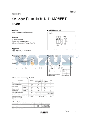 US6M1_1 datasheet - 4V2.5V Drive NchNch MOSFET