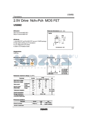 US6M2 datasheet - 2.5 Drive NchPch MOS FET