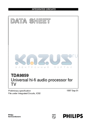 TDA9859 datasheet - Universal hi-fi audio processor for TV