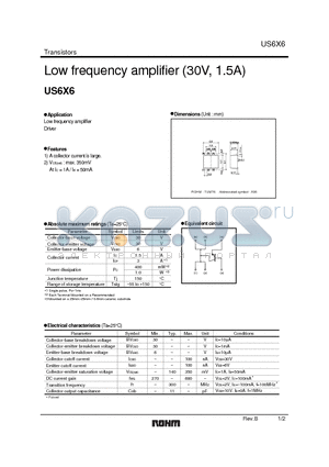 US6X6_1 datasheet - Low frequency amplifier (30V, 1.5A)