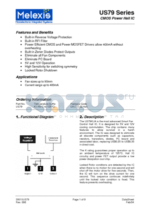 US79KUA datasheet - CMOS Power Hall IC
