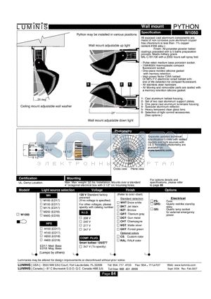 W1050 datasheet - Wall mount