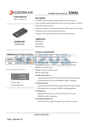 S3056 datasheet - 5CH BTL Motor Drive IC