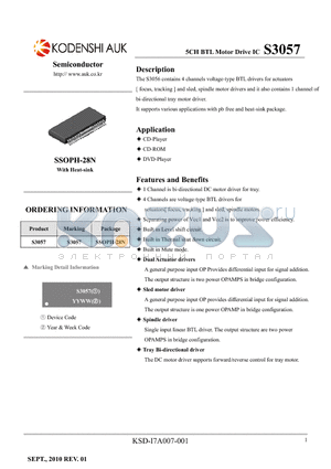 S3057 datasheet - 5CH BTL Motor Drive IC