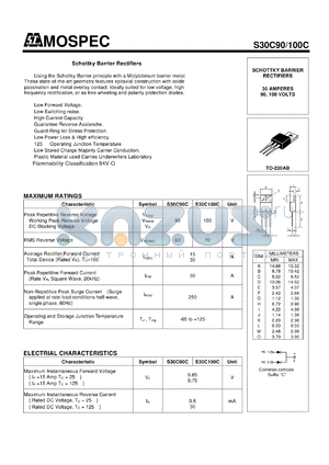 S30C100C datasheet - Schottky Barrier Rectifiers