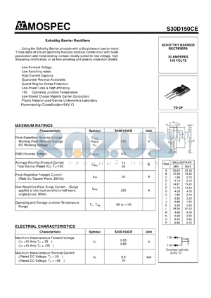 S30D150CE datasheet - Schottky Barrier Rectifiers