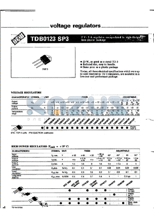 TDB0123 datasheet - voltage regulators