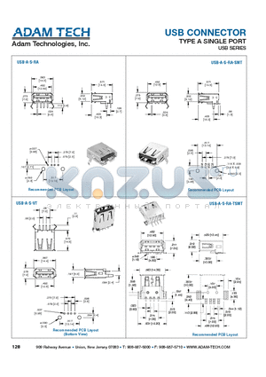 USB-AP-S-RA datasheet - USB CONNECTOR TYPE A SINGLE PORT