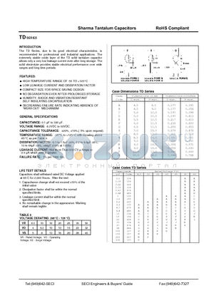 TDB685K10CB datasheet - Tantalum Capacitors