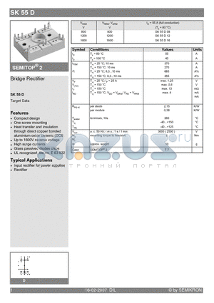 SK55D datasheet - Bridge Rectifier