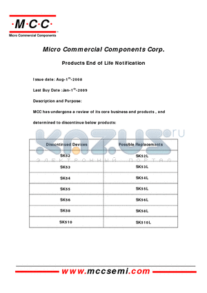 SK58 datasheet - 5 Amp Schottky Rectifier 20 to 100 Volts