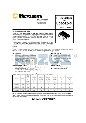 USB0405C datasheet - TVSarray  Series