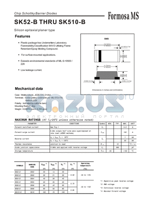 SK58-B datasheet - Chip Schottky Barrier Diodes - Silicon epitaxial planer type