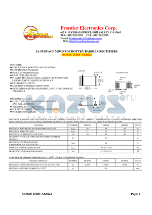 SK5822 datasheet - 3A SURFACE MOUNT SCHOTTKY BARRIER RECTIFIERS