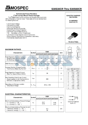 S30S30CR datasheet - SCHOTTKY BARRIER RECTIFIERS