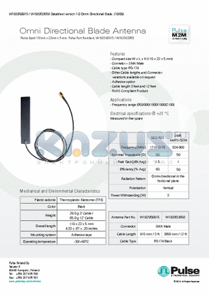 W1920G0915 datasheet - Omni Directional Blade Antenna