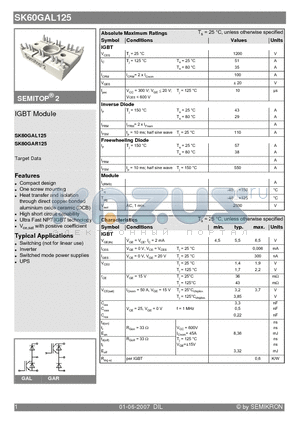 SK60GAR125 datasheet - IGBT Module