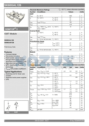 SK60GAR128 datasheet - IGBT Module