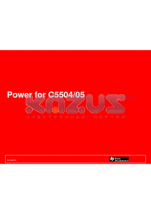 TPS65054 datasheet - Power for C5504/05
