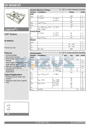 SK60GM123_0706 datasheet - IGBT Module