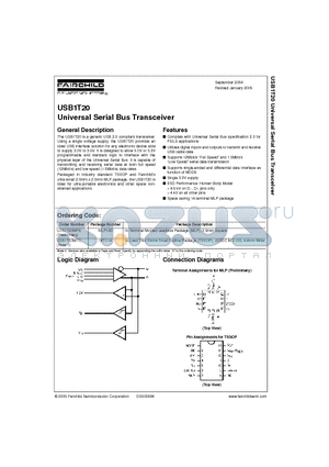 USB1T20 datasheet - Universal Serial Bus Transceiver