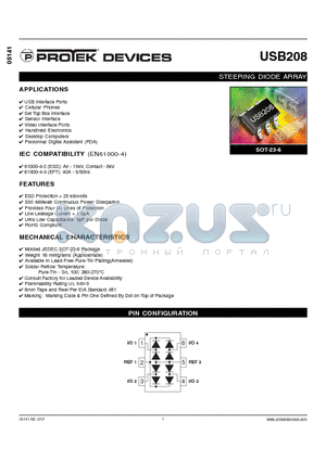 USB208-T7 datasheet - STEERING DIODE ARRAY