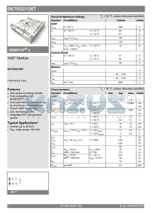 SK75GD126T datasheet - IGBT Module